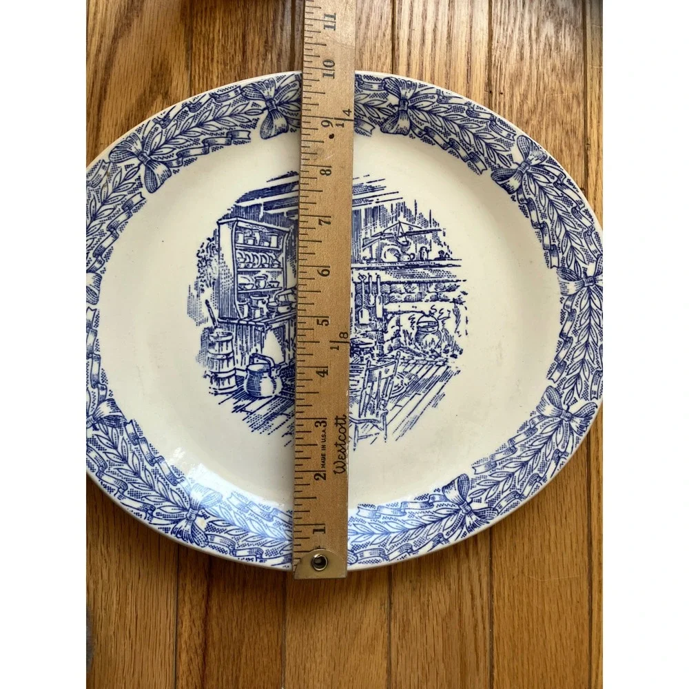 Universal Potteries Camwood Ivory Blu Colonial‎ Kitchen Oval Platter